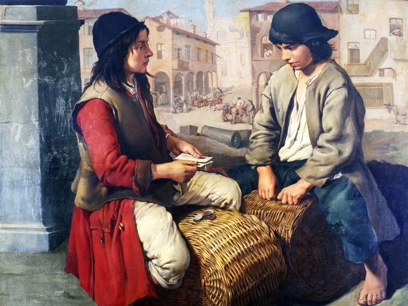1698-Giacomo Ceruti, il Pitocchetto - Due ragazzi che giocano a carte